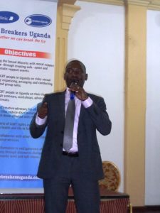 Dennis Wamala addresses the congregation